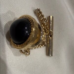 Men's Gold and Black Onyx Tie tack